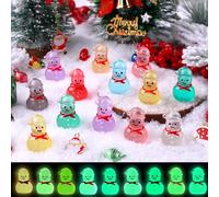 XIMISHOP 48PCS Mini Resin Snowman, 9 Colors Mini Christmas Luminous Resin Snowman Tiny Little Small Snowmen Glow in The Dark for Xmas DIY Dollhouse Micro Fairy Decor