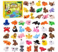 XIMISHOP 50Pcs 3d Printed Forest Animals, Movable Joint Mini 3d Printed Forest Animals Fidget for Desk Pets Stress Relief Sensory Toys Party Favors Goodie Bag Fillers