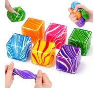 XIMISHOP 6PCS 3CM Squishy Stress Balls Cubes，Colorful Mini Stress Relief Balls Cube Soft Fidget Sensory Cubes for Adults Kids Anxiety Relief Hand Exercise Relax Tension