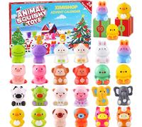 XIMISHOP Advent Calendar 2025 with Animal Squeeze Toys，24PCS Slow Rising Christmas Squishy Toys Soft Foam Animal Stress Toy for Xmas Kids present Relief Stress Favours