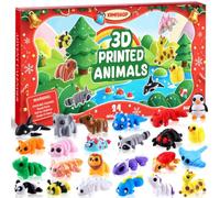 XIMISHOP Advent Calendar with 24Pcs 3D Printed Animal Flexible Fidget Toy | Cute 3D Printed Flexible Articulated Animals Figurines Set for Home Office Desk Decoration Kids Party Favors Toys