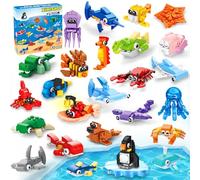 XIMISHOP Mini Building Blocks Party Favors for Kids，25 Packs Mini Animal Building Blocks Set Tiny Marine Ocean Building Toys for Unisex Kids Classroom Prizes Rewards Gifts Exchange Goodie loot