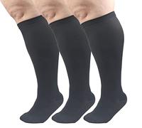 XIMISUN Plus Size Compression socks for women men, flight socks knee high support wide calf compression socks medical for nurse seniors flights fitness cycling