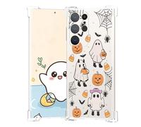 XIMIZU Halloween Case for Samsung Galaxy S23 Ultra Clear Pumpkin Design，Girls Women Cute Cover Case Slim Thin Soft Silicone Shockproof Spider Web Mobile Phone Case for Samsung Galaxy S23 Ultra Kids