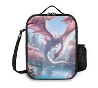 Ximjoju Insulated Lunch Bag, Reusable Portable Lunch Box With Shoulder Strap, Dragon Lunch Bag, Funny Cute Bento Lunchbox Cooler Thermal Meal Tote Kit
