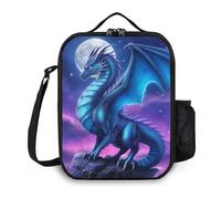 Ximjoju Insulated Lunch Bag, Reusable Portable Lunch Box With Shoulder Strap, Dragon Lunch Bag, Funny Cute Bento Lunchbox Cooler Thermal Meal Tote Kit