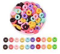 Ximkee Assorted 30Pcs Cute Donut Slime Charms Beads Cookies Dessert Resin Charms Slices Flatback Buttons for Jewelry Making Handicraft Scrapbooking Phone Case Decor (tianquan)
