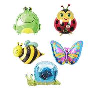 Ximkee Butterfly Snail Frog Ladybird Bee Foil Balloons Zoo Festival Party Supplies-18''X5pc