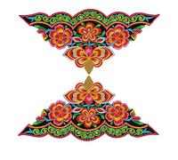 Ximkee (Pack of 2)Triangle Flowers Gardens Embroidered Appliques Sew Iron on Patches Yellow