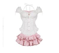 Ximman Komatsu Nana Cosplay Costume Anime Komatsu Nana Character Uniform Waist Top Pink Short Skirt Role Playing Dress Outfits Halloween Christmas Carnival Party Uniforms Full Set