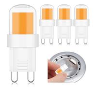 XIMNCHNI G9 LED Bulbs 4W Equivalent to 40W Halogen Lamps 3000K Warm White 400LM AC220V Mini Bulb Not Dimmable Decor Chandelier, Night Lamp, Ceiling Light, 4 Pack