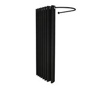 XIMSPHY Changing Room, Black Curtain Simple Changing Room, 100 x 95 cm, U-Shaped Rail for Clothing Shops, Shopping Mall, Offices
