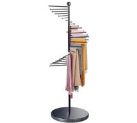 XIMSPHY Freestanding Scarf Display Rack, Metal Scarf Racks, Spiral Scarf Holder, Hijab Stand Clothes Stand Hanger for Clothing Store Commercial Home, Space Saving Shelves (42x170cm/17x67in, Black)