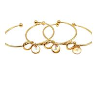 XIMU-SHANGDIAN 3Psc Gold Initial Bracelets for Women Girls - Dainty 14K Gold Plated Knot Letter A-B-C Initial Bracelet, Personalized Cuff Bangle Jewellery Christmas Gifts for Women Girls