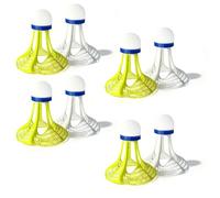 XIMU-SHANGDIAN 8 Windproof Badminton Shuttlecocks, High Elasticity Shuttlecocks for Outdoor Training, Family Games and School Activities, 4 White and 4 Yellow badminton shuttlecock