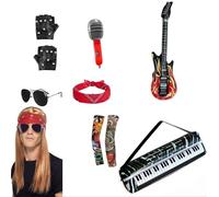 XIMU-SHANGDIAN Ready-to-Play Full Set：Everything you need is included in this complete costume kit. Transform into the rock star character instantly for parties, cosplay, or stage performances.