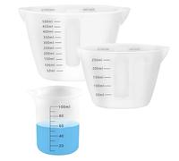 XIMUHO Pack of 3 Silicone Measuring Cups Jugs, 500 ml/250/100 ml Epoxy Resin Mixing Cups with Scale Clear, Silicone Measuring Cups for Epoxy Resin Casting Moulds, DIY Handmade, Crafts, Laboratory,