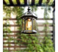 XIMYASEE XIMYASEE Outdoor Chandelier,Lighting,Waterproof Vintage Pendant Lights Outdoor, Industrial Aluminium Glass Indoor Outdoor Hanging Pendant Lighting, E27 Height Adjustable (C)