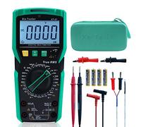 Xin Tester Digital Multimeter Electric Tester Voltmeter Auto Ranging TRMS 6000 Counts AC DC 1000V 20A Professional Ohm Volt Amp Multimetro Capacitance Temperature Measure LCD Display