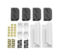 Xinafan DK100-A Door TuneUp Kit, Shed Door Hardware, White-Black, Metal, Modern, Powder Coated, Rectangular, Stainless Steel Pull Handle, 2 Count