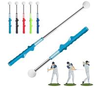Xinambyh Retractable Golf Swing Training Aid:Golf Grip Trainer,Swing Trainer with Swing Sound Prompt,Feedback,for Beginners.Golf Accessories for Indoor Practice-Strength,Tempo Training.(Royal Blue)