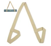 xinanalya 1 X Yoga Strap, Premium Yoga Mat Carry Strap with Adjustable Loops, Thick Cotton Blend Elastic Belt for All Mat Sizes, Non-Slip Stretch Band for Yoga, Pilates, Flexibility Training