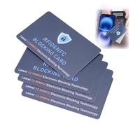 xinanalya 5 Pack RFID Blocking Card, Anti-Theft NFC Blocker, Slim Contactless Card Protector for Credit Cards, Passports and ID, 13.56MHz Protection, Black