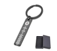 xinanalya Spotify Code Keyring, 1 Stainless Steel Music Keychain with Scannable Spotify Code for Him Her Couples - Valentine's Day Gift Birthday Anniversary Keepsake