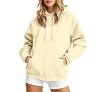 Xinaroue Hoodies for Women Uk Unisex Long Sleeve Hooded Sweatshirts | Ladies Oversized Fleece Plain Pullover Hooded Jumper with Kangaroo Pocket Autumn Winter Trendy Casual Sport Couple Hoodies