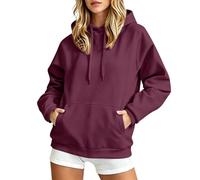Xinaroue Hoodies for Women Uk Unisex Long Sleeve Hooded Sweatshirts | Ladies Oversized Fleece Plain Pullover Hooded Jumper with Kangaroo Pocket Autumn Winter Trendy Casual Sport Couple Hoodies