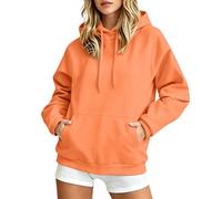 Xinaroue Hoodies for Women Uk Unisex Long Sleeve Hooded Sweatshirts | Ladies Oversized Fleece Plain Pullover Hooded Jumper with Kangaroo Pocket Autumn Winter Trendy Casual Sport Couple Hoodies