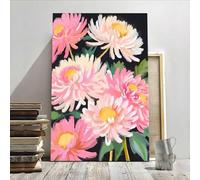 XINBAO 1pc Black & Pink Chrysanthemum Prints Wall Art - Canvas Prints Posters, For Home, Office Wall Decor, Living Room Bedroom 80x110cm Frameless