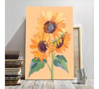 XINBAO 1pc Orange Sunflowers Flower Wall Art - Canvas Prints Poster, For Home, Office Wall Decor, Living Room Bedroom Wall Decor 40x60cm Frameless
