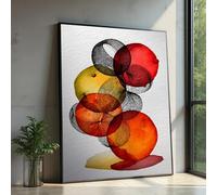 XINBAO Abstract Circles Canvas Art, Modern Geometric Wall Decor, Large Canvas Wall Art, for Home Decor sized Piece Painting(60x80cm/Frameless)