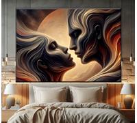XINBAO Abstract Couple Kiss Painting, for Couples, Intimate Couple Art, Couple Kiss Canvas, Romantic Wall Decor, Bedroom Poster(50x75cm/Frameless)