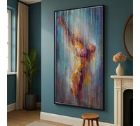 XINBAO Abstract Female Figure Canvas Print, Expressionism Poster for Home Decor Horizontal Bed Pictures Canvas Wall Art Mural(80x150cm/Frameless)