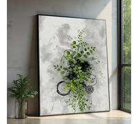 XINBAO Abstract Green Leaves Canvas Print, Modern Botanical Wall Art, Large Canvas Wall Art,for Home Decor sized Piece Painting(50x70cm/Inner frame)