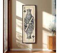 XINBAO Antique Playing Card Canvas, Tall Vertical Print, Sketch Illustration, Classic Decor, Wall Statement Pictures Painting(20x60cm/Frameless)