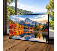 XINBAO Autumn Mountain Lake Canvas Art, Snowy Peaks Landscape, Large Canvas Wall Art, for Home Wall Decor sized Piece Painting(30x40cm/Frameless)