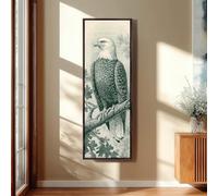 XINBAO Bald Eagle Canvas Art, Tall Vertical Wall Art, Vintage Wildlife Etching Illustration, Cabin Decor Wall Statement Painting(70x210cm/Frameless)