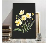 XINBAO Black & Yellow Buttercup Flower Prints Wall Art - Canvas Prints Poster, For Home, Wall Decor, Living Room Bedroom Decor 80x140cm Withframe
