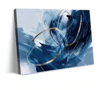 XINBAO Blue Abstract Graffiti Art Large Canvas Wall Art For Bedroom Office Living Room Home Decor Posters Painting Art Prints 60x80cm InternalFrame
