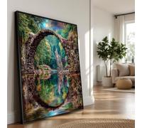 XINBAO Bridge Canvas Print, Rustic Stone Arch, Nature Canvas Wall Art, Still Life Pictures for Living Room Home Decor Painting(70x100cm/Inner frame)