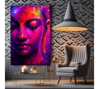 XINBAO Buddha Canvas Wall Art, indian Buddha Statue Painting Prints, Meditation Yoga Studio Wall Decor, Yoga Zen Garden Decor(80x120cm/Frameless)