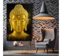 XINBAO Buddha Wall Art, indian Buddha Statue Canvas Print, Meditation Yoga Studio Wall Decor, Calming Artwork, Zen Garden Decor(60x80cm/Inner frame)