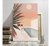 XINBAO Female By Pool Boho Wall Art - Canvas Prints Poster,For Home, Office Wall Decor, Living Room Bedroom Wall Decor Painting 60x80cm Frameless