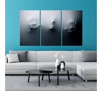 XINBAO Gray Canvas Art Pictures, Office Decor, Living Room Art, Painting Modern Abstract Wall Art, Canvas Posters and Prints 70x100cmx3 Frameless
