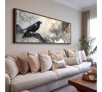 XINBAO Large Heron Poster, Animals Canvas Wall ArtWork, Horizontal Bird Canvas Paint, Long Wide Painting, Modern Room Decor(55x110cm/Inner Frame)