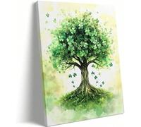 XINBAO Lucky Four Leaf Clover Canvas Wall Art Decor - Lucky Four Leaf Clover Tree Painting, Artwork Print, Clover Canvas Print 80x140cm Frameless