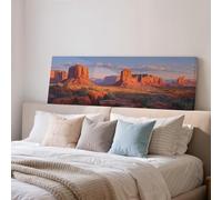 XINBAO Monument Valley Canvas Print, Long Horizontal Wall Art, Wide Panoramic Framed Decor, Large size Western Landscape Poster(50x150cm/Inner Frame)